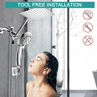 8 high pressure stainless steel rain shower head with 11 extension arm