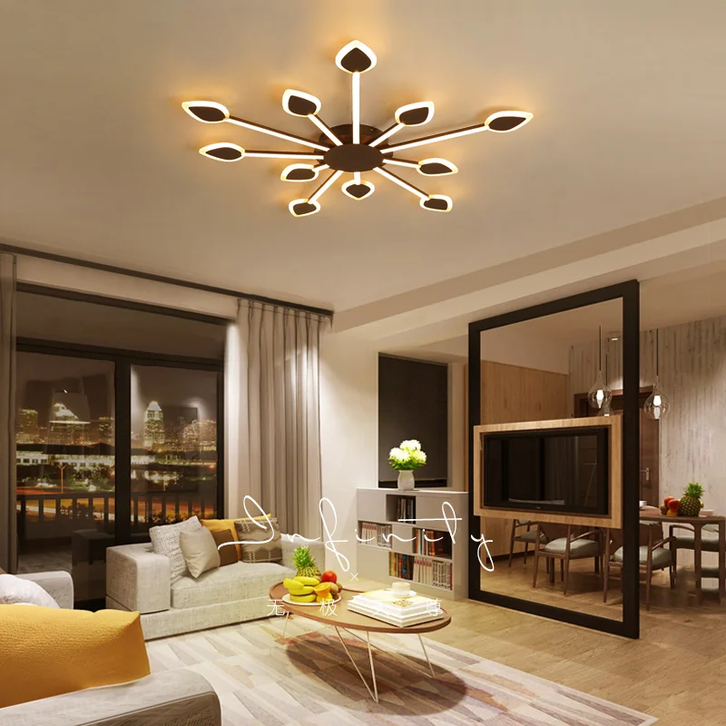 

New Arrival Modern led ceiling light For Living Room Bedroom Master Room Coffee Color Home Deco Ceiling hang lamp remote dimming