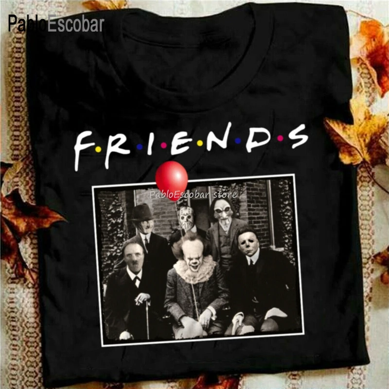 

Horror Friends Pennywise Michael Myers Jason Voorhees Halloween Men T-Shirt Diy Prited Tee Shirt