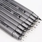 Набор чернильных маркеров STA 9 микрон, кончики 0,05 0,1 0,2 0,3 0,4 0,5 0,6 0,8 мм, кисть, черные чернила, идеально подходят для рисования и письма