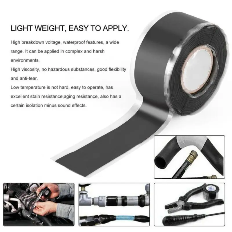 

Adhesive Repair Tape Replacement Black Silicone Accessories 1.5M Leakproof