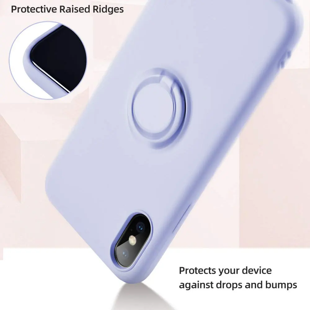 Для iPhone XR чехол силиконовый жидкий силиконовый чехол с кольцом-держателем противоударный чехол для телефона для iPhone X XS Max 8 Plus 7 6 6S 8 Plus 11 Pro 7plus подставка для пальцев аксессуары