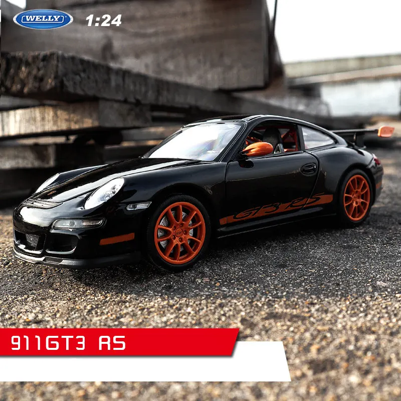 911 GT3 RS Welly 1:24 Porsche 911 Turbo 3,0 модель автомобиля из сплава Модель автомобиля украшение автомобиля коллекция Подарочная игрушка Литье под давлением модель игрушка для мальчиков - Цвет: 911 GT3 RS
