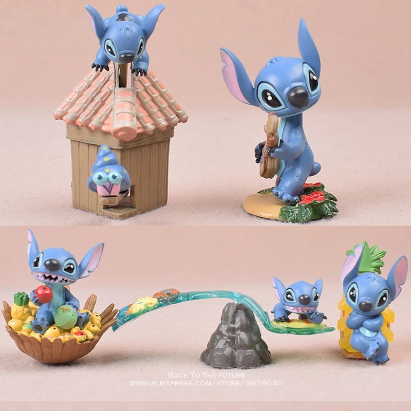 Disney Lilo &amp Stitch summer 5 шт./компл. 5-7 см фигурка аниме украшение коллекция мини-кукла