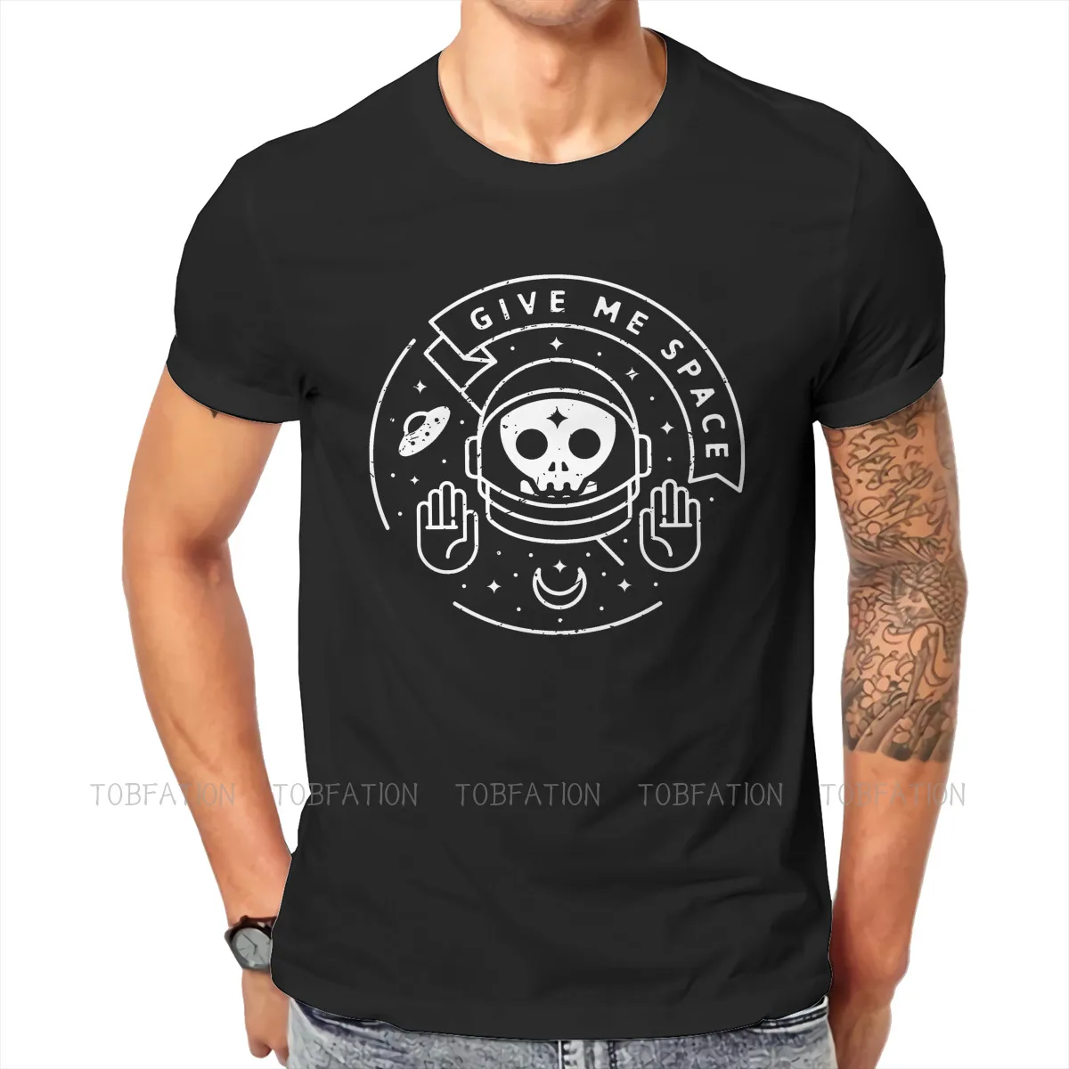 

Skull Fashion Cool Creative Art Cartoon Give Me Space Tshirt Classic Grunge Men's Streetwear Tops Big Size Cotton T Shirt