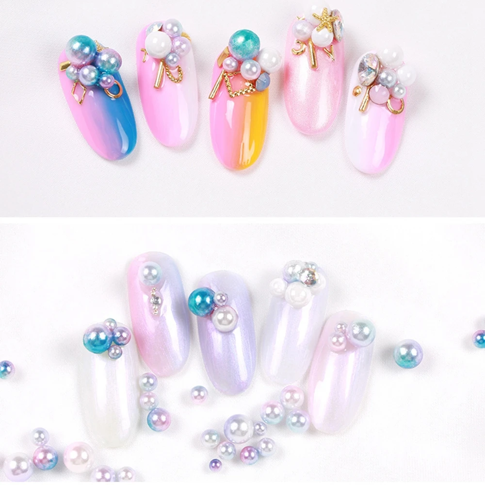 

Small Pack 3mm 1000pcs RainBow Color No Hole Round Pearls Imitation Pearls Dresses DIY Jewelry Nail Art Decorations