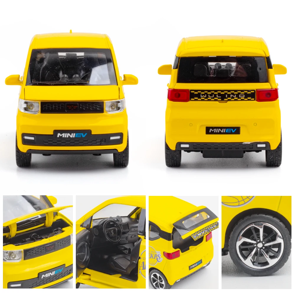 

New 1:24 Simulation SGMW Mini EV Graffiti Version Black Mamba Kobe Bryant 24 World Cup Messi Alloy Diecast Car Model for Kid Toy