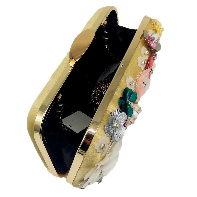 

Flower Bag Women Clutch Black Socialite Mini Evening Bag Wedding Party Bridal Beaded Purse Crystal Clutch Bag Bolso Fiesta Mujer