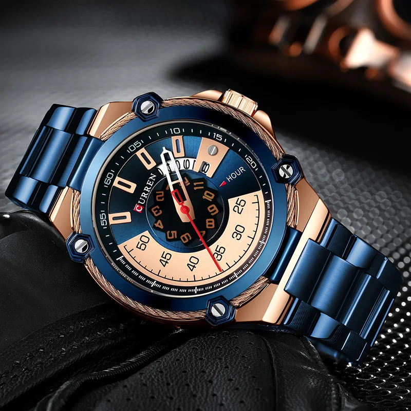 Curren Мужские часы большие спортивные мужские Роскошные военные s лучший бренд