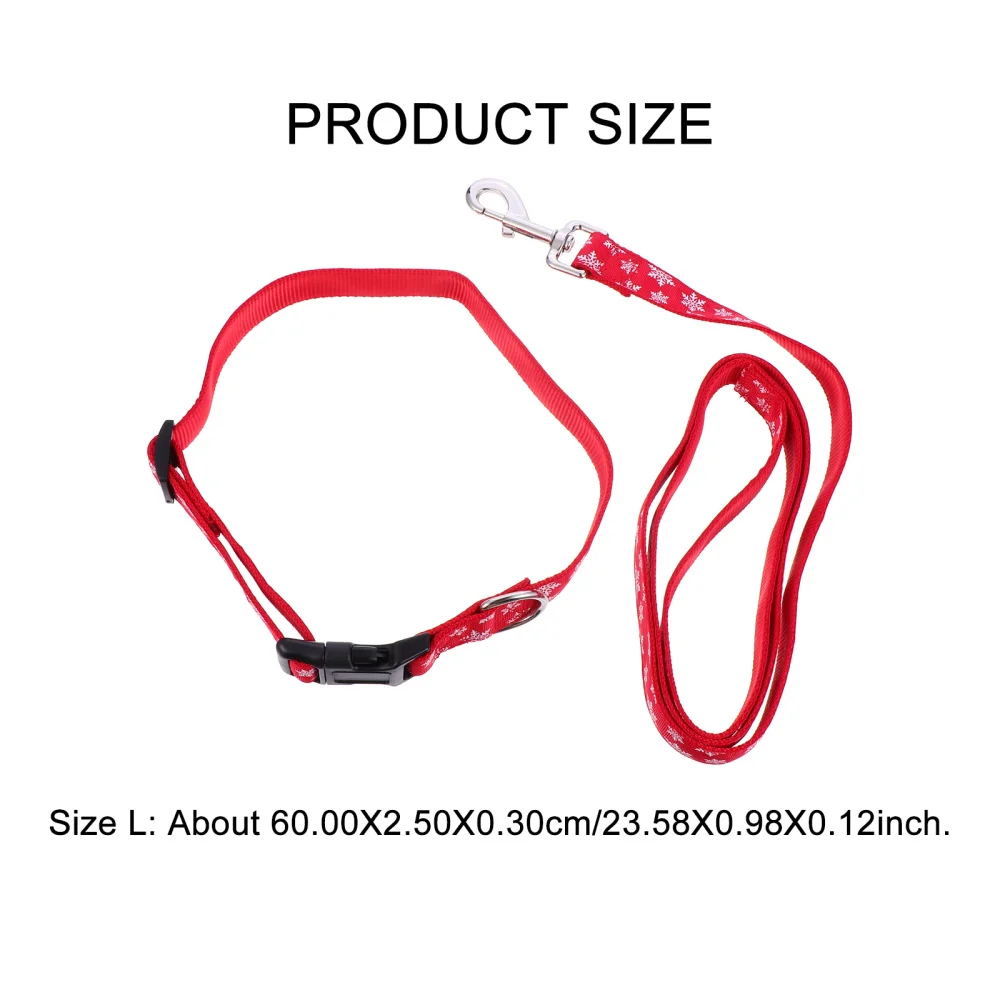 

1 Set Pet Lovely Collar and Leash Set Pet Xmas Adjustable Collar with Leash