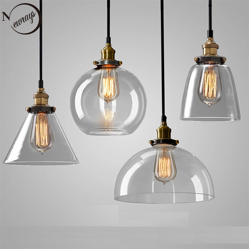 Современный простой светильник E27 в стиле индастриал Подвесная лампа с Е27 4 стиля