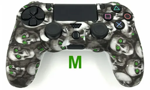 Камуфляжный силиконовый гелевый резиновый мягкий чехол для Dualshock 4 Playstation 4 PS4 Pro Slim - Цвет: M