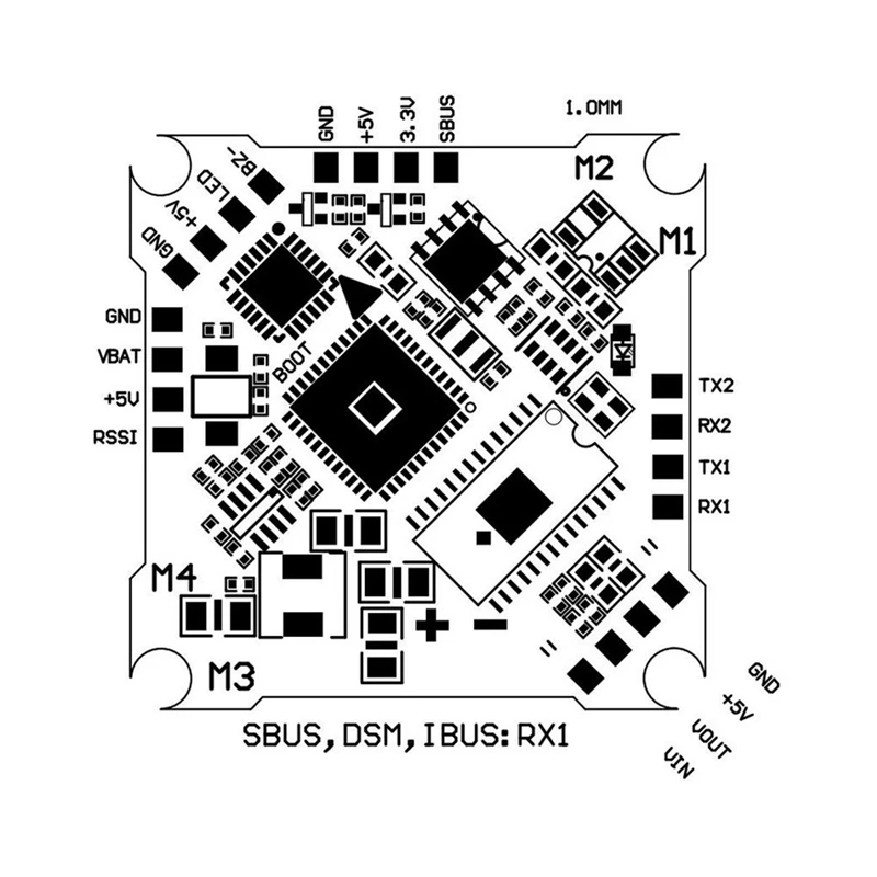 SH50A F4 OSD 2 3S Контроллер полета с 5V BEC выход Встроенный 5A BLheli S 4In1 бесщеточный ESC для