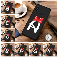silicone tpu bow knot letter a b c d phone case for huawei p40 p30 p20 lite e pro p smart 2019 2020 2021 soft couple shell cover