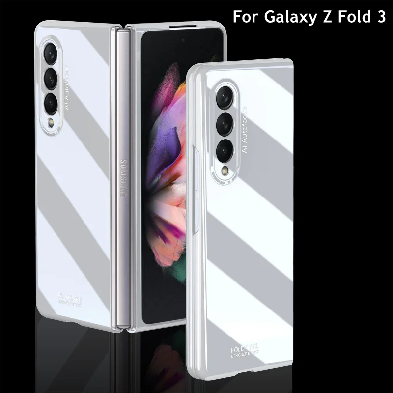 for samsung galaxy z fold 3 2 case luxury uv porcelain hard pc phone case for samsung galaxy z fold3 2 5g shockproof funda free global shipping