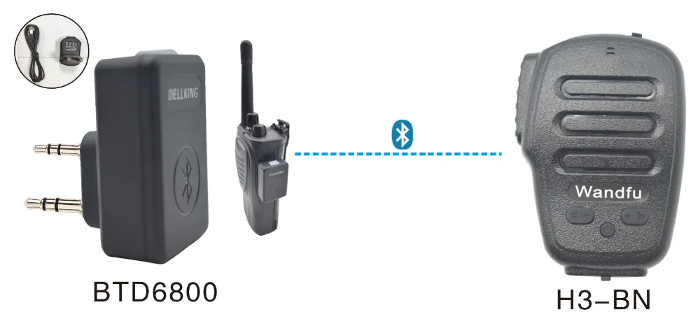 Новейший zello mic H3 Bluetooth беспроводной PTT Динамик и Bluetooth адаптер BTD6800 для рации UV-5R TG-UV2 и приложение