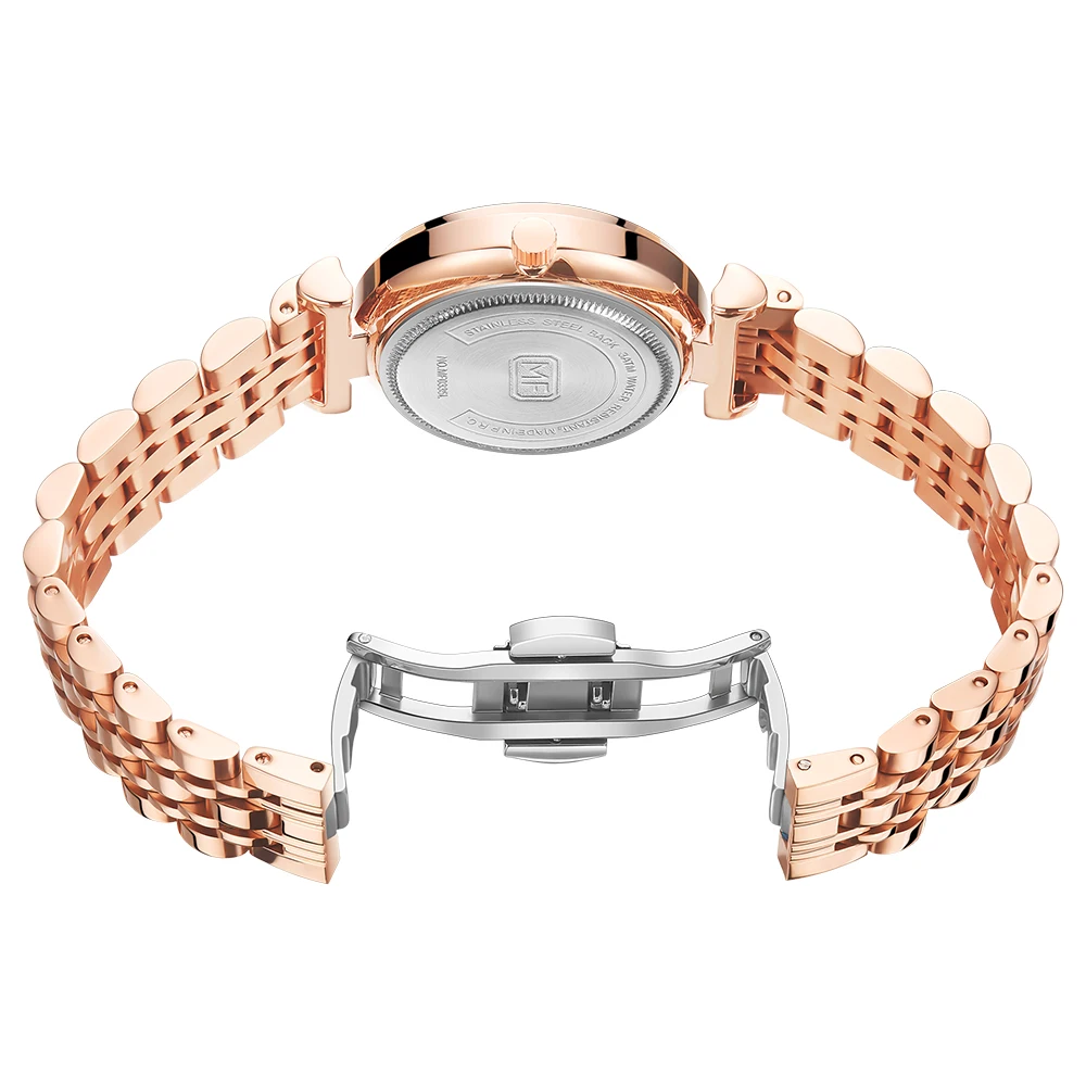 Часы женские из нержавеющей стали под розовое золото водостойкие до 30 м|Женские
