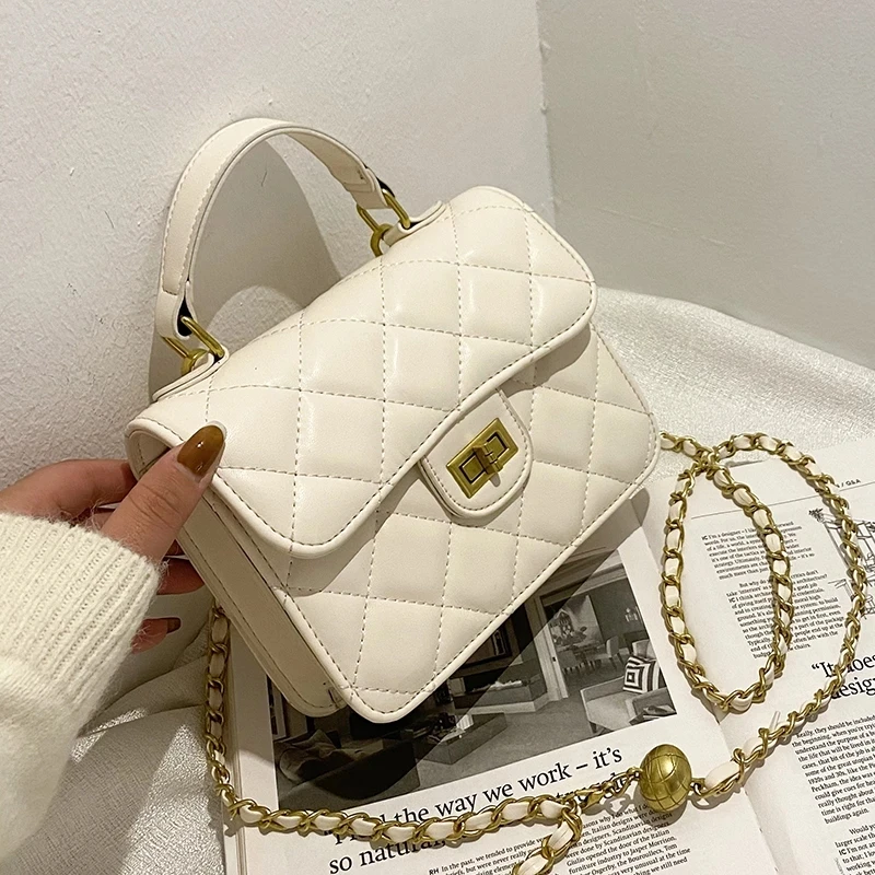 

Pu Leather Mini PU Leather Totes Luxury Handbags and Purses 2020 Women's Chain Designer Shoulder Bag Famous Crossbody Flap