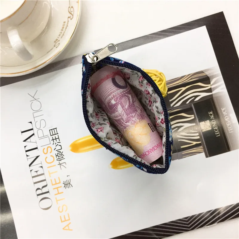 Тканевый женский кошелек с цветочным рисунком бумажник отделениями для карт