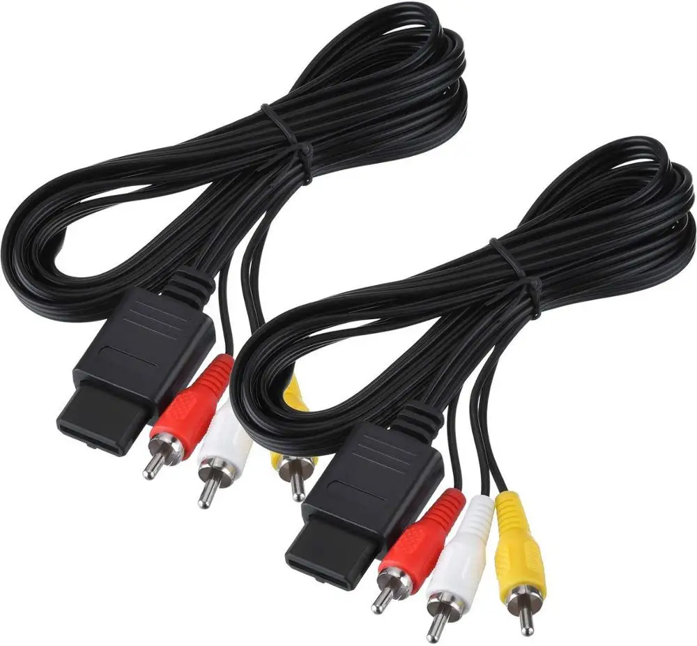 

3rca 1.8m 6FT AV TV RCA Video Cord Cable For Game cube/for SNES GameCube/for Nintendo For N64 64 Game Cable 5KG 92 pcs/lot