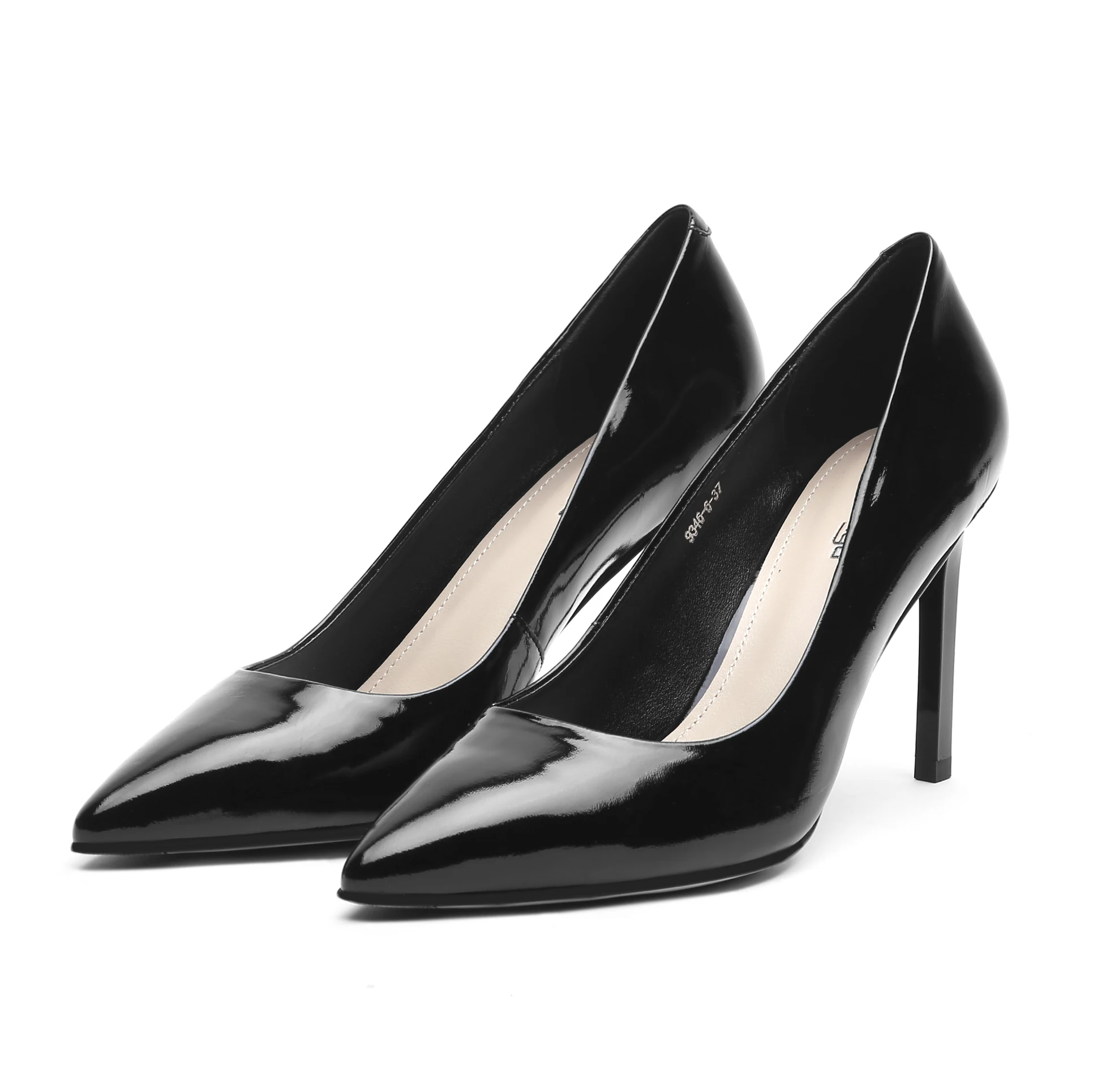 Туфли Tanariya женские из натуральной лакированной кожи тонкая обувь с заостренным