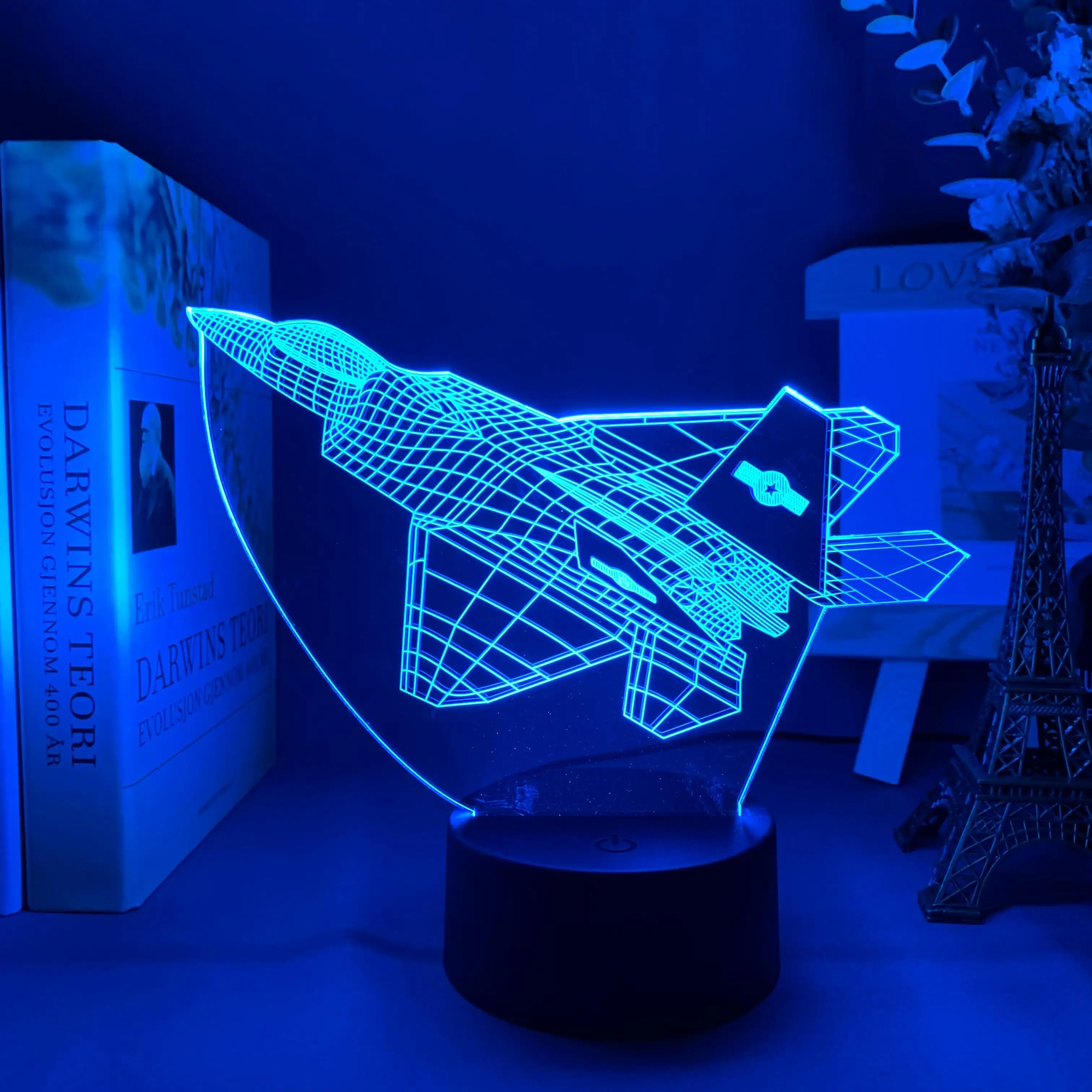 Lockheed Martin F-22 Raptor детский ночной Светильник 3D Иллюзия Led Украшения в спальню