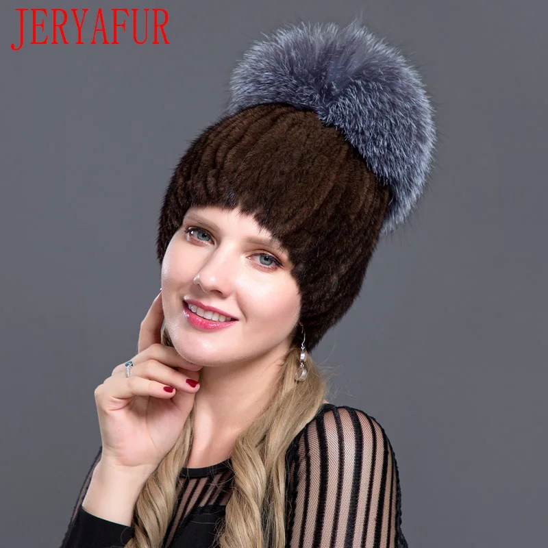 FANSHEFEIER русская модная норка шапка из лисьего меха модная зимняя женская Норковая Шапка Лыжная шапка меховая шапка