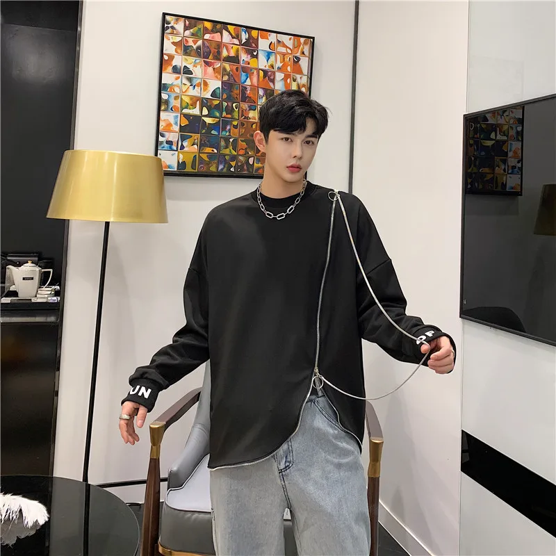 Свитшот мужской асимметричный уличная одежда в стиле хип-хоп панк готический