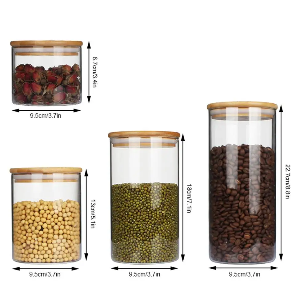4 шт. герметичные стеклянные баночки для хранения пищи канистра набор кухонных