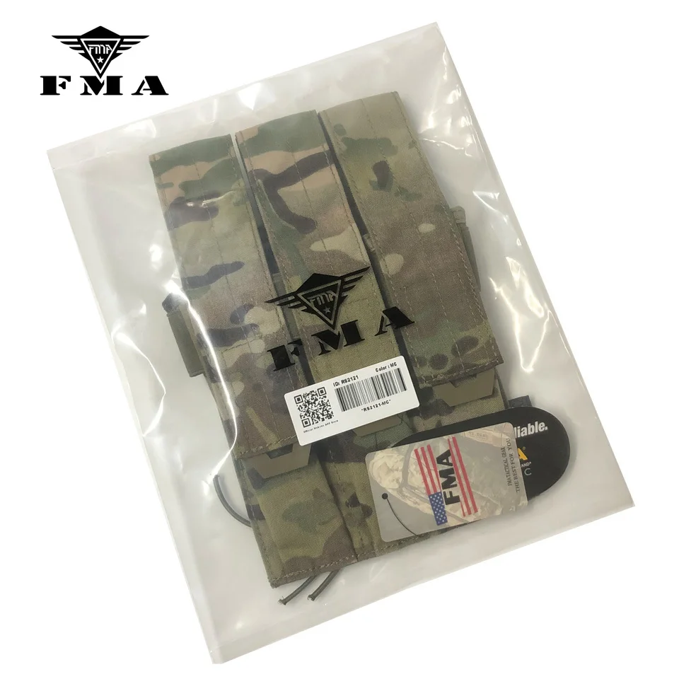 FMA Tactical Pouches Triple Magazine Pouch Kriss Vector MOLLE Mag Carrier SMG Camo Military Molle Free Shipping | Спорт и