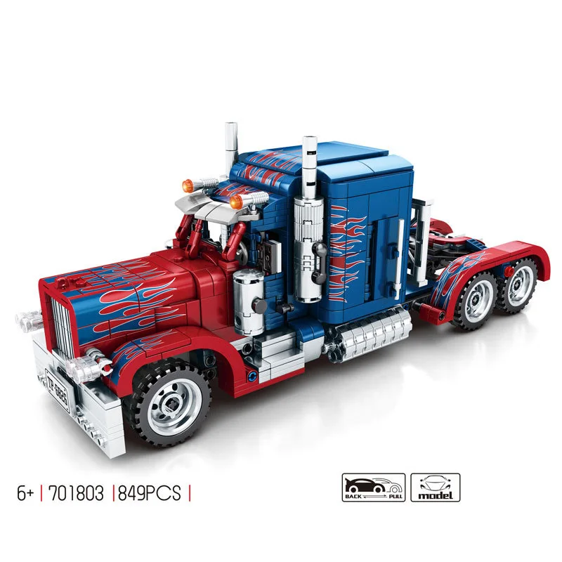 Технический строительный блок Peterbilt 389 трактор мышцы модель грузовика вытяните