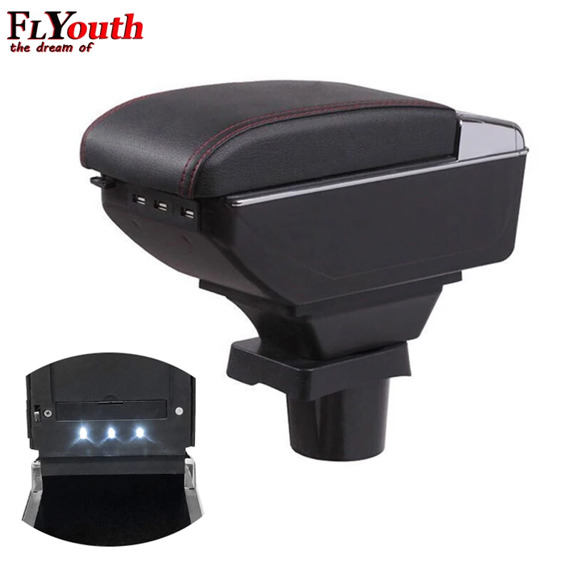 Автомобильный подлокотник коробка для Mitsubishi Colt 2005-2011 usb зарядка светодиодный светильник подлокотник вращающийся центральная консоль коробка для хранения стиль