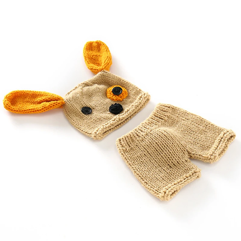 Милый ребенок новорожденный животное щенок крючком мальчик девочка одежда для