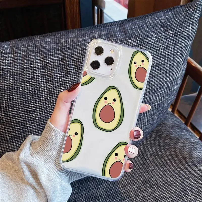 

avocado aesthetic Gteen Fruit Phone Case For iphone 12 11 8 7 6s 6 5 5s 5c se plus mini x xs xr pro max Transparent soft