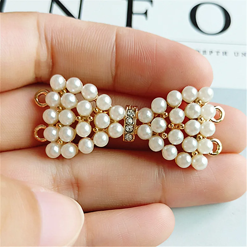 

20pcs/lot lovely bling Charm bow with Rhinestone pendant necklace bracelet hair accessories diy jewelry accessories