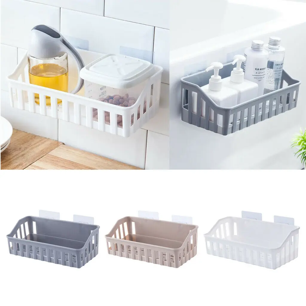 Кухня Ванная комната хранения полка для душа Органайзер корзина самоклеющаяся