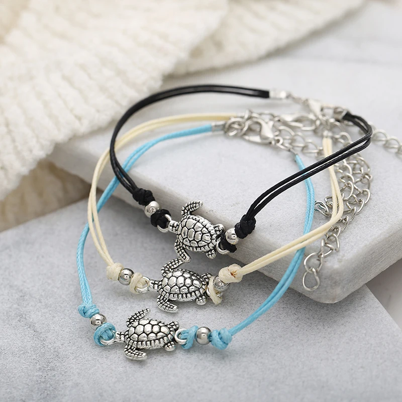 Амулетные ножные браслеты в форме черепахи для женщин ювелирные украшения на