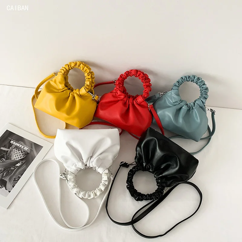 

Роскошная дизайнерская дамская сумочка, однотонный Кожаный Клатч через плечо в стиле ретро, 2020