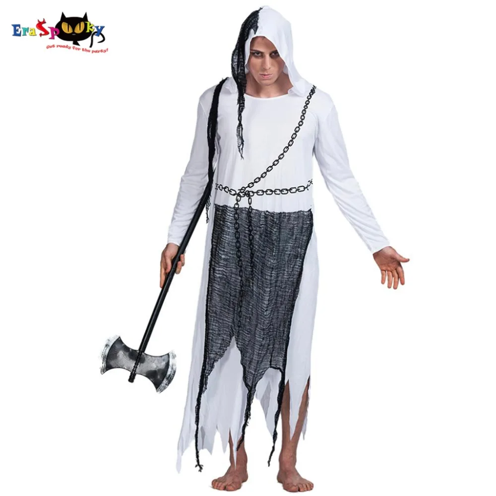 Страшный дьявол жнец косплей женский халат призрака костюм на Хэллоуин для