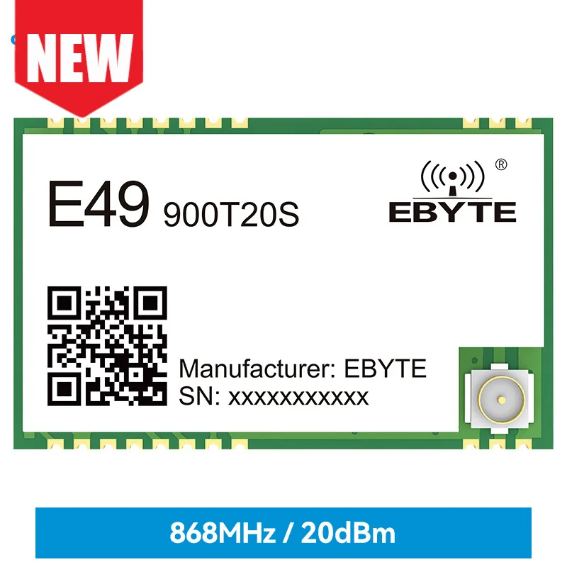 

5PCS E49-900T20S RF SOC 868MHz 915MHz 20dBm IPEX Stamp Hole UART 2.5km SMD DIY Electronic Wireless Data Transmission Module IoT