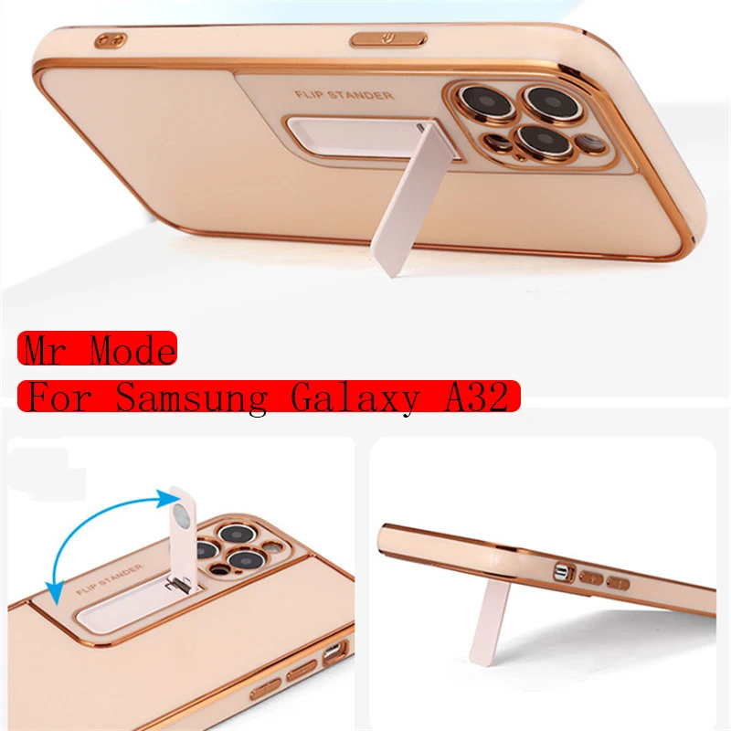 

Wiht Bracket Plating Solid Color Anti-fall Protective Soft Shell Phone Cases Cover For Samsung Galaxy S21 S30 S20 FE Plus Ultra