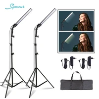 40cm 2pcs led studio light kit 3200 5500k photography lamp with stand camera lighting for youtube video portrait selfie light