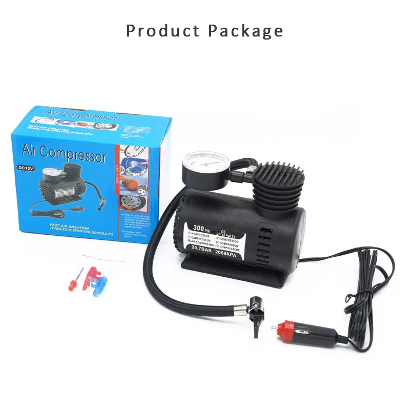 

Marshell Cheapest 300PSI/250PSI Car Air Pump DC 100W 12V Portable Electric Tire Inflator Air Compressor for Car Auto Pump