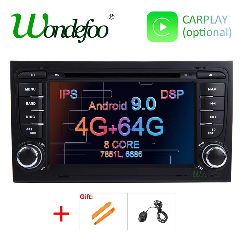 Android 9,0 DSP 4G 64G gps радио для Audi A4 B6 B7 S4 B7 B6 RS4 B7 SEAT Exeo 8 CORE/4 CORE 2 DIN DVD плеер ips экран wifi BT