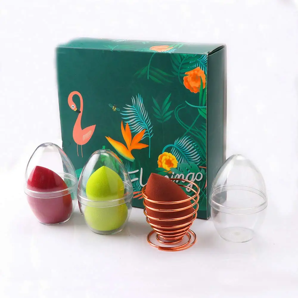 

3 Pcs Beauty Makeup Sponges with Individual Package and 1 Pcs Display Stand Makeup Blender Holder Multi-shape Egg Cosmetic Tool