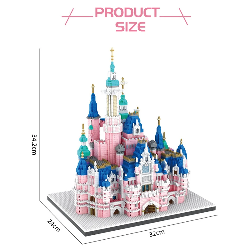 

6300Pcs Stad Architectuur Pretpark Mini Bouwstenen 3D Kasteel Vrienden Huis Model Diamond Bricks Diy Speelgoed Voor Kinderen