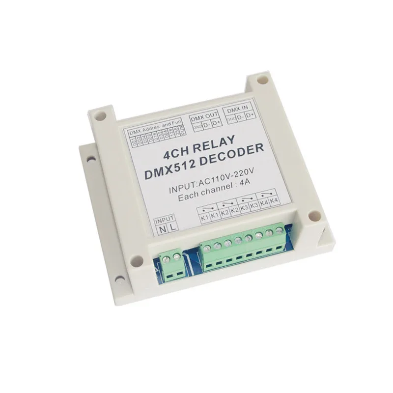 1 шт. DMX RELAY 4CH dmx512 реле Декодер контроллер использовать для светодиодной лампы