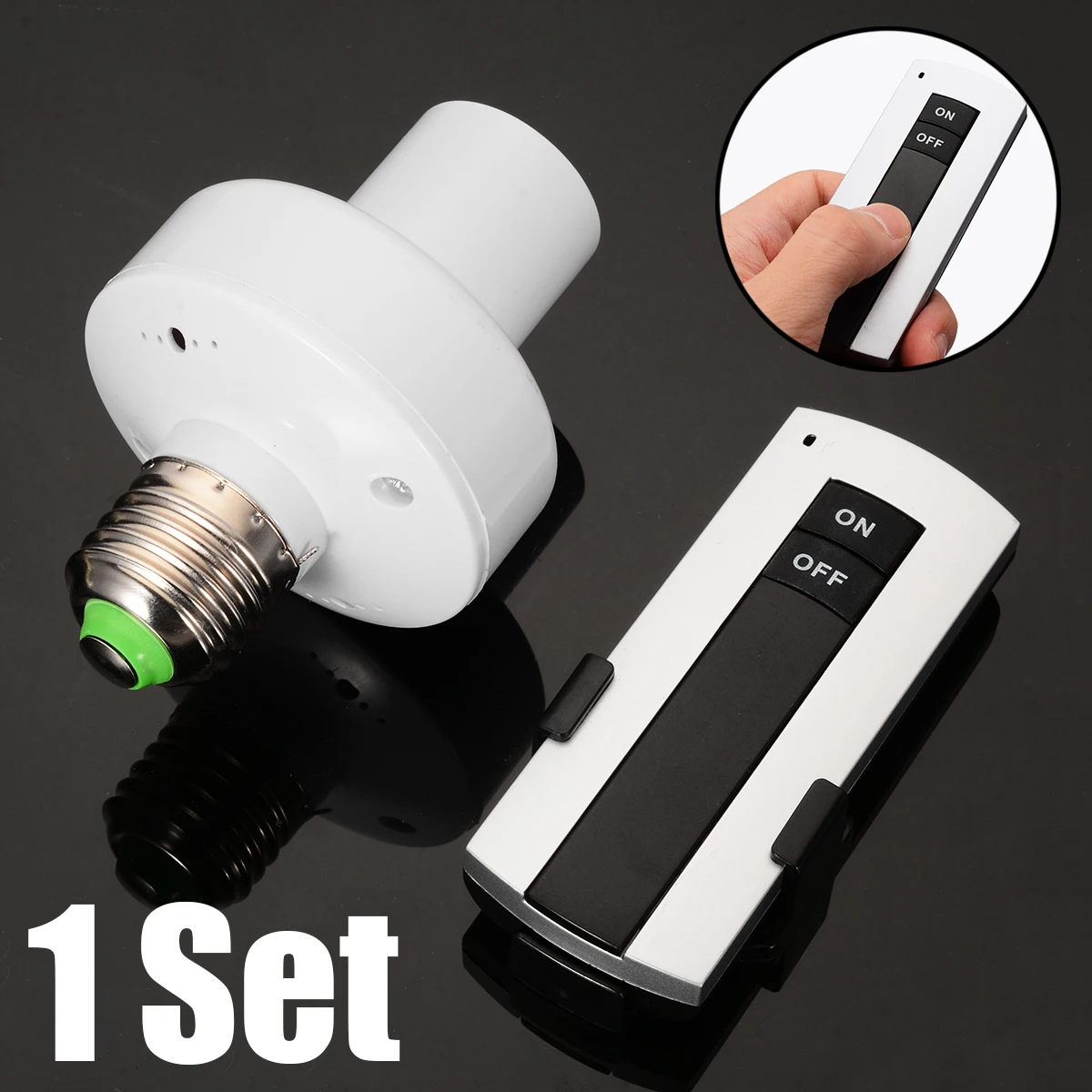 

E27 Screw LED Light Lamp Base Holder With Wireless Remote Control Switch Bulb Socket Home Office Lighting Supplies