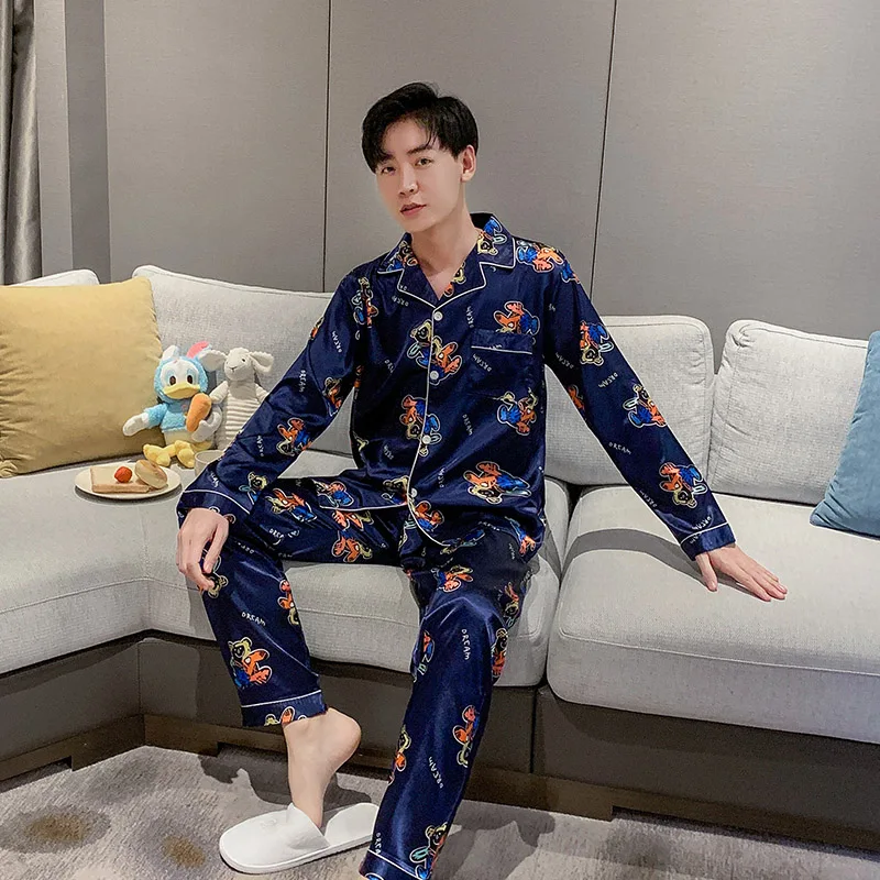 Женские атласные шелковые пижамы наборы для ухода за кожей взрослых Сезон весна