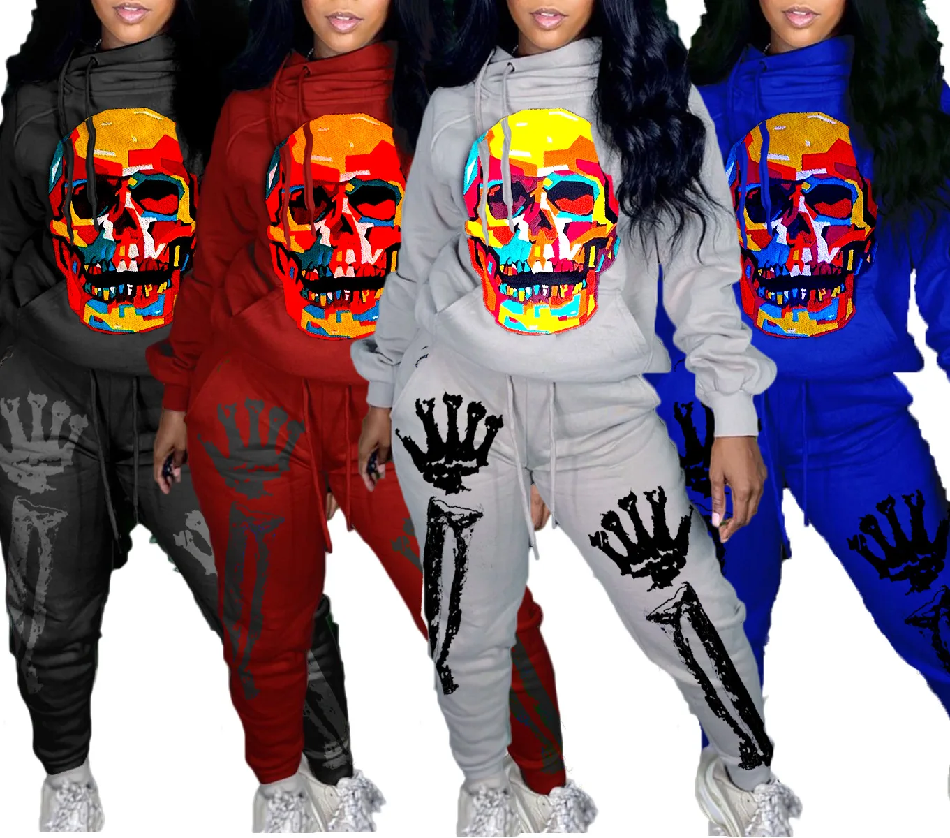 

Новая Осенняя женская шапка с принтом черепа для Хэллоуина длинный костюм